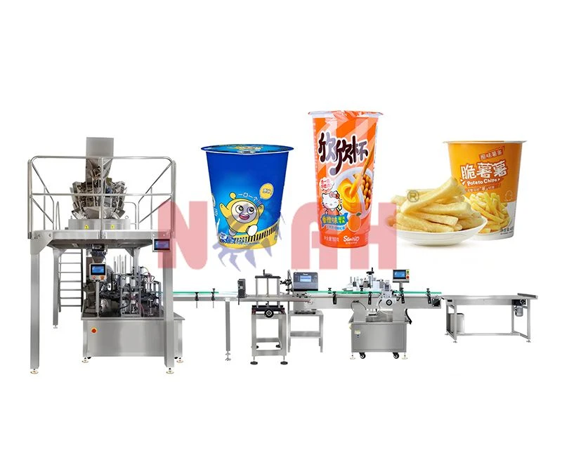 Ligne de production automatique de machine de cachetage de remplissage de tasse de granule de casse-